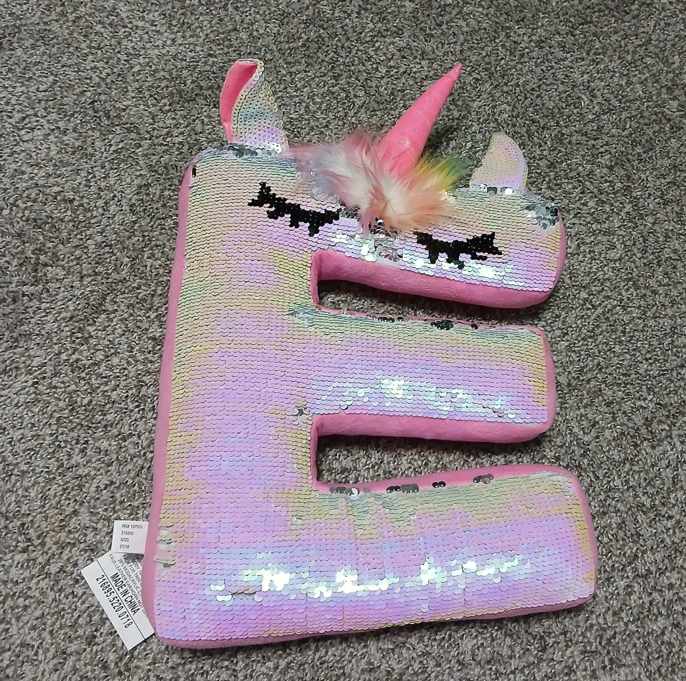 Pink Sequin Unicorn Letter‎ 